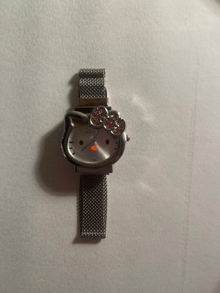 Reloj Hello Kitty niña plata y rosa