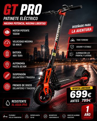Patinete Eléctrico GT PRO 1000W