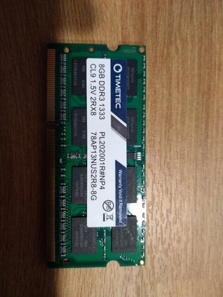 Memoria RAM Timetec 8GB DDR3 1333MHz