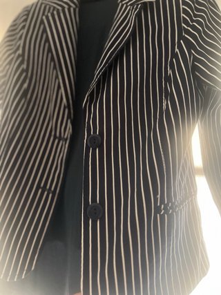 Blazer Rayas Blanco y Negro