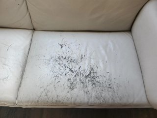 Sofá Natuzzi de Piel Blanco