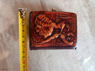 Monedero de cuero con baile flamenco