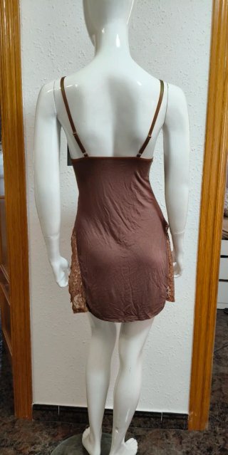 Baby Doll Encaje Marrón Talla S/M