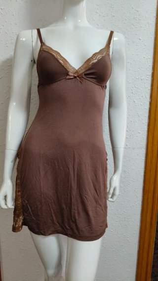 Baby Doll Encaje Marrón Talla S/M