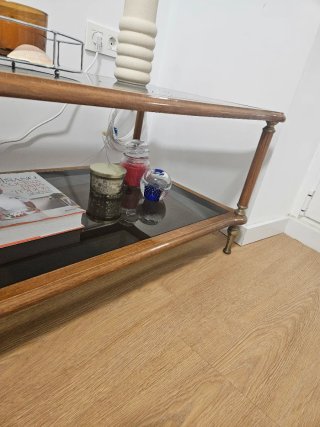 Mesa centro madera y cristal