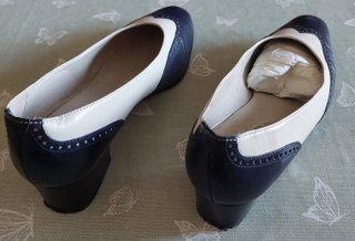 Zapatos GLO-MAR mujer beige y azul