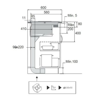 Placa Inducción Cata AS600 Con Extractor Negro