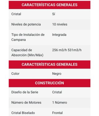 Placa Inducción Cata AS600 Con Extractor Negro