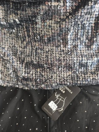Conjunto fiesta lentejuelas plata y negro