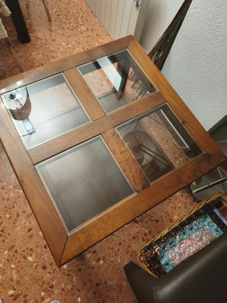 Mesa de centro madera y cristal