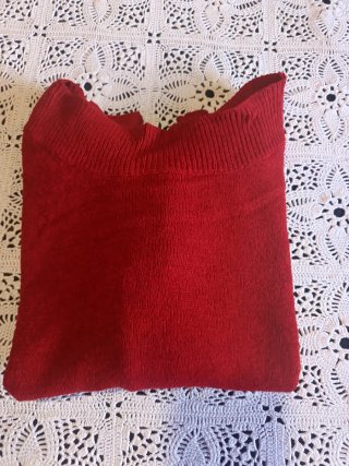 Jersey Mango cuello barco rojo