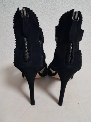 Sandalias Zara Tacón Negro Talla 39