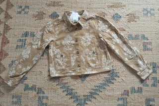 Chaqueta flores beige
