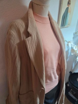 Abrigo Zara Texturizado Beige Talla S