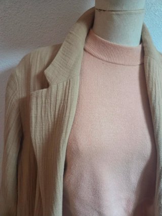 Abrigo Zara Texturizado Beige Talla S