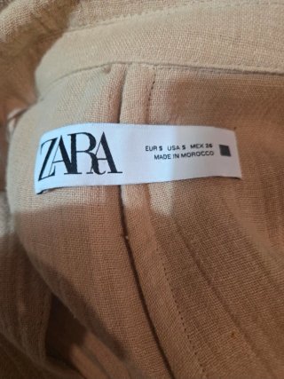 Abrigo Zara Texturizado Beige Talla S