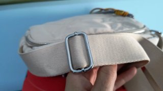 Bandolera mujer beige con bordado