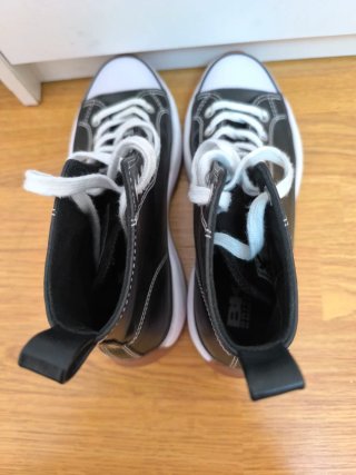 Botines BK plataforma negros blancos