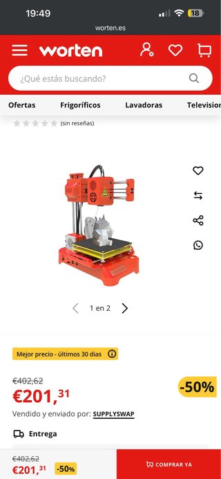 Impresora 3D EasyThreed K7 Mini Naranja