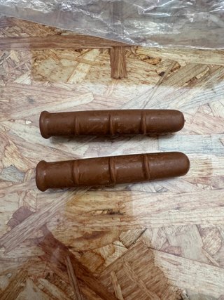Coppia Manopole Leve Freno Vintage Marroni