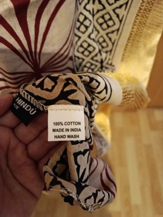 Pareo estampado algodón beige y verde