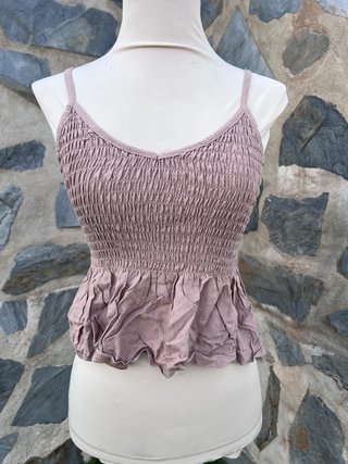 Top Fruncido Rosa Empolvado Talla Única