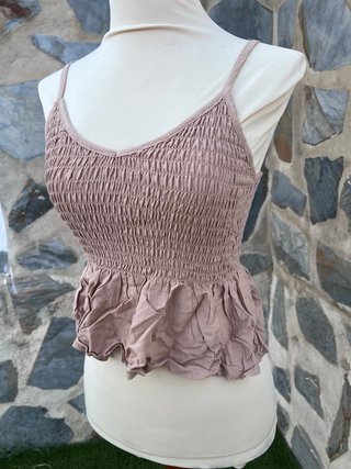 Top Fruncido Rosa Empolvado Talla Única