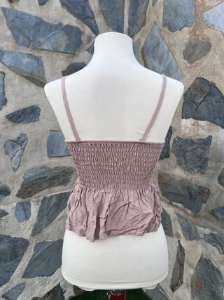Top Fruncido Rosa Empolvado Talla Única