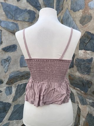 Top Fruncido Rosa Empolvado Talla Única