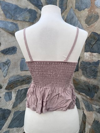 Top Fruncido Rosa Empolvado Talla Única