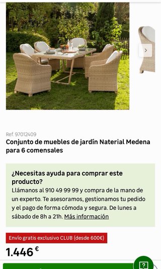 Conjunto Comedor Jardín Leroy Merlin