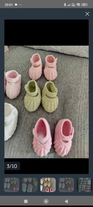 Zapatitos de hilo para recién nacido