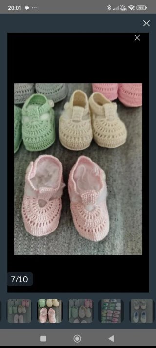 Zapatitos de hilo para recién nacido