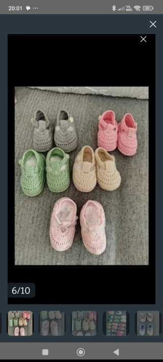 Zapatitos de hilo para recién nacido
