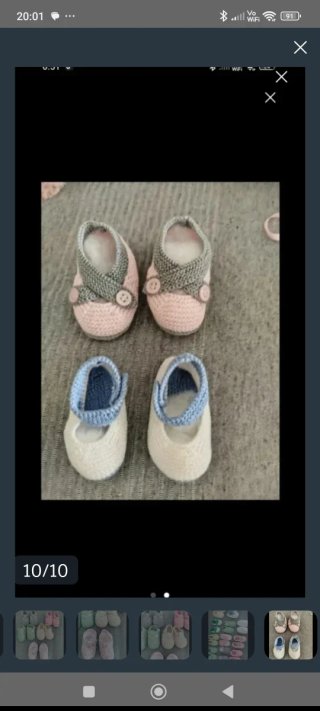 Zapatitos de hilo para recién nacido
