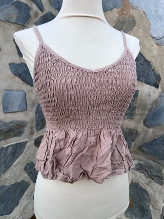 Top Fruncido Rosa Empolvado Talla Única