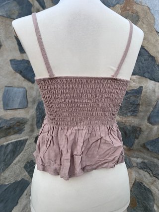 Top Fruncido Rosa Empolvado Talla Única