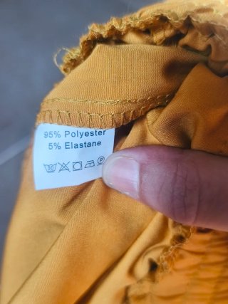 Pantalón ancho mujer talla XXL. COLOR MOSTAZA