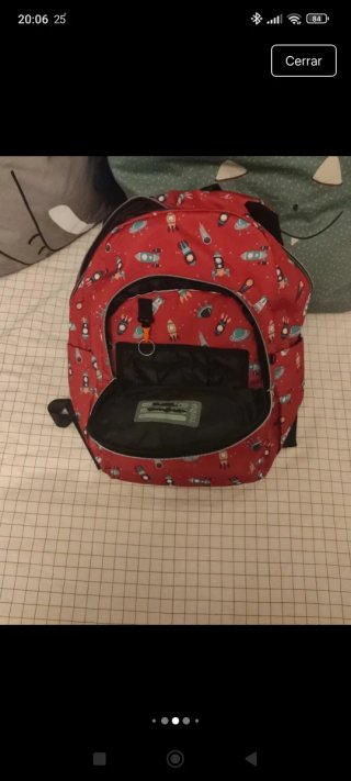 Mochila Totto Roja Estampado Cohetes