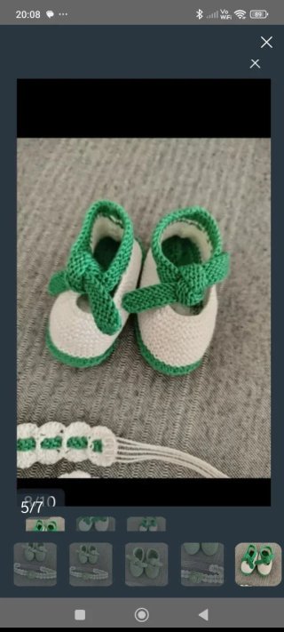 Conjunto bebé: patucos y diadema crochet