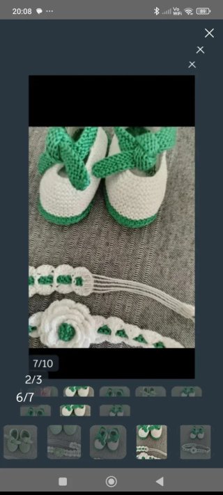 Conjunto bebé: patucos y diadema crochet