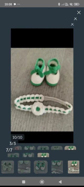 Conjunto bebé: patucos y diadema crochet