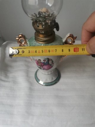 Lámpara Aceite Porcelana Antigua