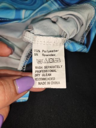 Top estampado azul S