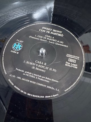 Vinilo Sweet Irony - Con Te Partirò