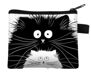 Monedero gatos blanco y negro