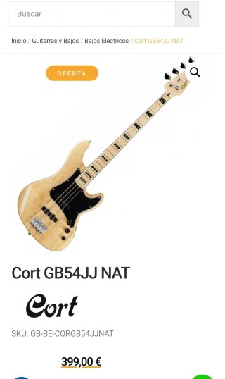 Bajo Cort GB54 JJ con Estuche Fender