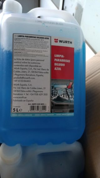 Líquido Limpiaparabrisas Würth Azul 5L