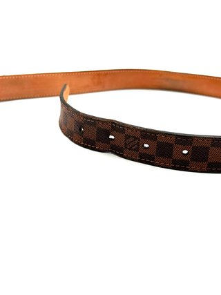Cintura Louis Vuitton Damier Ebene Marrone Dorato