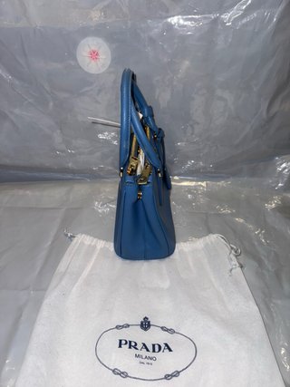 Bolso Prada Galleria Mini Saffiano Piel Azul